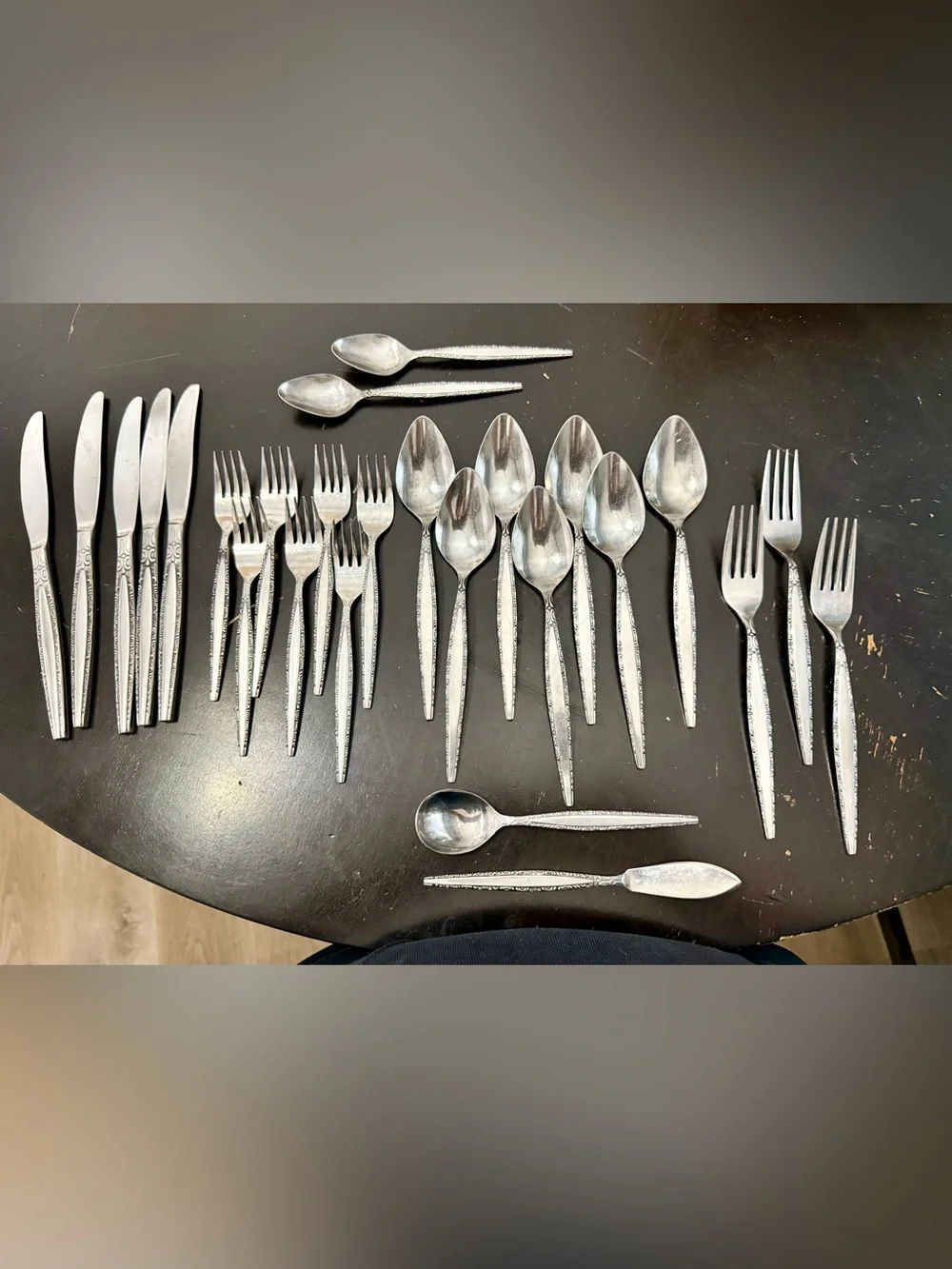 Regent Stainless Flatware ROYAL ELEGANCE Scroll Edging Japan lot of 26